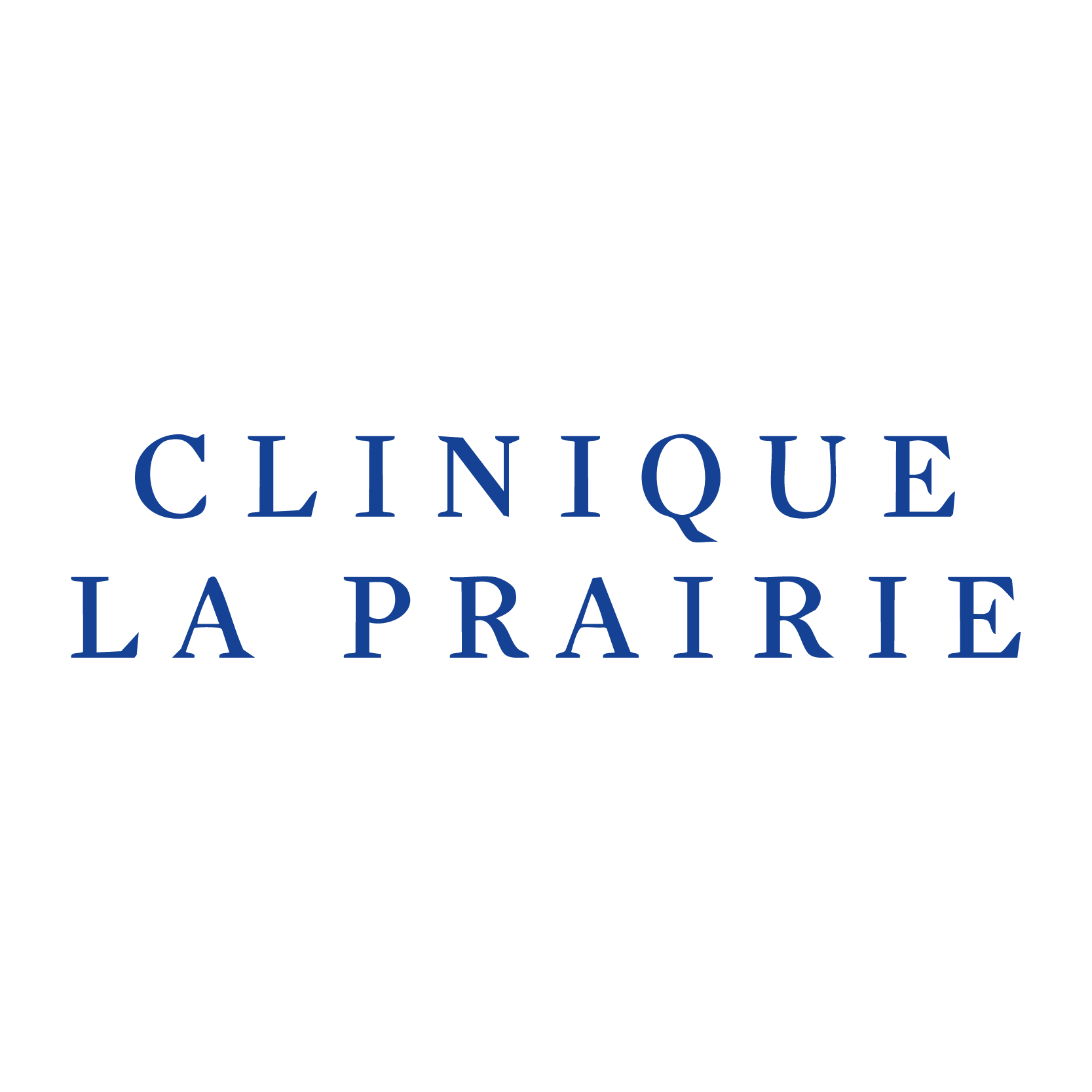 Logo der Clinique La Prairie, einer renommierten Klinik für Gesundheits- und Wellnessbehandlungen in der Schweiz.